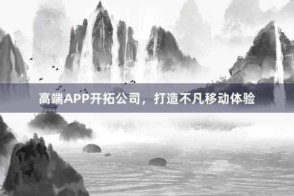 高端APP开拓公司，打造不凡移动体验